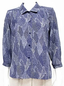 古着 画像 シャツブラウス 紫系 柄物 ノーブランド Lサイズ レディース 美品