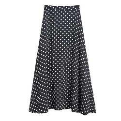 古着 画像 ロングスカート 黒 ドット柄 セレナーデ Lサイズ レディース 美品