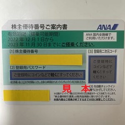 株主優待 画像 ANA 国内線全線割引券 2023.11.30