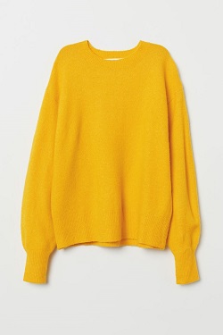 古着 画像 ニット イエロー H&M Mサイズ レディース 美品