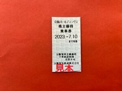 株主優待 画像 京阪ホールディングス 全線乗車券 2023.7.10
