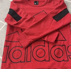 古着 画像 トレーナー 赤 adidas Mサイズ レディース 美品