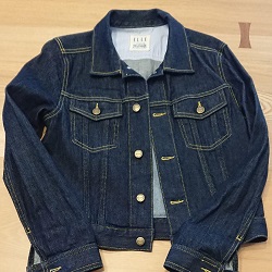 古着 画像 デニムジャケット Gジャン 濃 ELLE サイズ40 レディース 美品