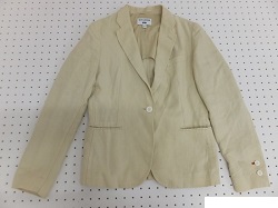 古着 画像 薄手テーラードジャケット ベージュ UNIQLO Lサイズ レディース 美品