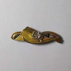 金製品 画像 K20 20金 帯留め 花 扇子モチーフ