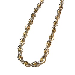 金プラチナ製品 画像 K18 Pt850 コンビネックレス ブロックデザインチェーン