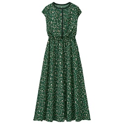 新品服 画像 レトロワンピース グリーン系 花柄 UGRESSER 9号 レディース 新品タグ付き
