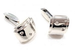 金製品 画像 K18WG 18金ホワイトゴールド カフスボタン カフリンクス ダイヤ