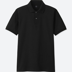 古着 画像 ポロシャツ 黒 UNIQLO Lサイズ レディース 美品