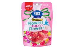 お菓子 画像 4Dグミ フラワーズ Flowers 花束グミ ピーチ味 AMOS カンロ 40%off