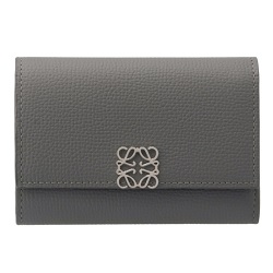 ブランド品 画像 ロエベ LOEWE 三つ折り財布 ミニ アナグラム バーディカル トリフォルド ウォレット グレー