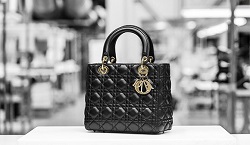 ブランド品 画像 ディオール Dior クリスチャンディオール Chistian Dior ハンドバッグ ２WAY レディディオール カナージュ ラムスキン 黒 ミディアム