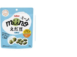 お菓子 画像 ミーノ miino えだ豆 しお味 たんぱく質たっぷり ロカボ Calbee 30%off