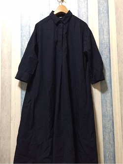 古着 画像 シャツワンピース 黒 UNIQLO Lサイズ レディース 美品