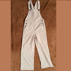 古着 画像 オーバーオール サロペット コーデュロイ ベージュ GU Lサイズ レディース 美品