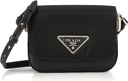 ブランド品 画像 プラダ PRADA ショルダーバッグ ナイロン 黒 レザーショルダー チェーンショルダー