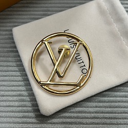 ルイヴィトン 画像 ブローチ LVロゴ ゴールド