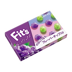 お菓子 画像 Fits フィッツ グレープミックス はじけるフレーバーチップ入り グレープ香料使用 LOTTE 35%off