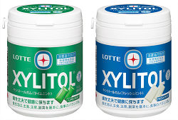 お菓子 画像 ボトルガム XYLITOL ライムミント フレッシュミント シュガーレス LOTTE