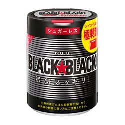 お菓子 画像 ボトルガム BLACKBLACK シュガーレス コーティングカフェイン配合 ワンプッシュタイプ LOTTE 45%off