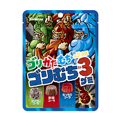 お菓子 画像 ゴリむち3グミ ゴリゴリコーラ 刺激コーラ むっちりコーラ ゴリかたむちっの3食感 カバヤ食品 30%off