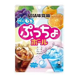 お菓子 画像 ぷっちょボール コーラ ソーダ グレープ みかん キャンディ UHA味覚糖 25%off