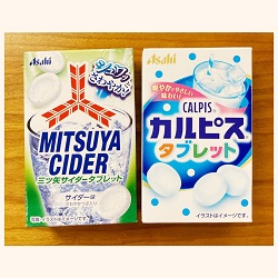 お菓子 画像 カルピスタブレット 三ツ矢サイダータブレット アサヒグループ食品 35%off