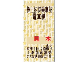 株主優待 画像 名古屋鉄道 招待乗車証電車線 有効期限あり
