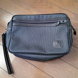 バッグ 画像 セカンドポーチ 黒 dunhill ダンヒル 少々難あり