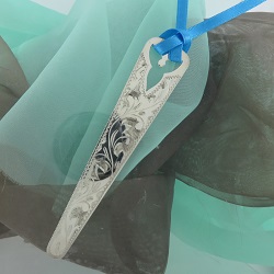 銀製品 画像 純銀製 しおり ブックマーカー 唐草模様