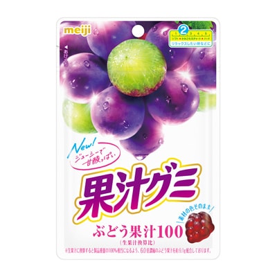 お菓子 画像 果汁グミ ぶどう果汁100 かみごたえチャート2 meiji 30%off