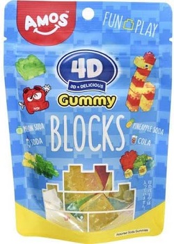 お菓子 画像 4Dグミ BLOCKS メロンソーダ ソーダ パイナップルソーダ コーラ AMOS カンロ 40%off