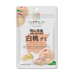 お菓子 画像 岡山県産白桃グミ 白桃果汁使用 ニッポンエール 全国農協食品 30%off