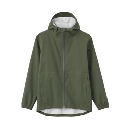 古着 画像 撥水フードジャケット カーキ色 無印良品 Lサイズ レディース 少々難あり