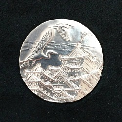 プラチナ製品 画像 Pt1000 メダル 姫路城