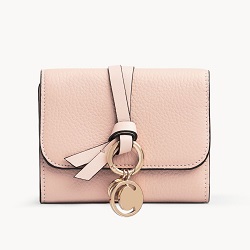 ブランド品 画像 クロエ Chloe 三つ折り財布 ALPHABET スモールトリフォールドウォレット カーフスキン ピンク