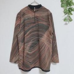 古着 画像 長袖ハイネックトップス 柄物 Gracia Lサイズ レディース 美品
