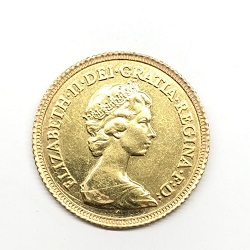 金製品 画像 K22 22金 ソブリン金貨 エリザベス2世 1980年