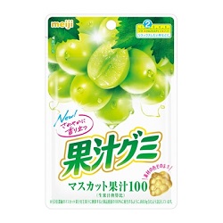 お菓子 画像 果汁グミ マスカット果汁100 素材そのままかみごたえチャート2 meiji 30%off