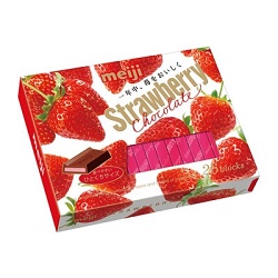 お菓子 画像 ストロベリーチョコレート 26blocks 食べやすい一口サイズ 一年中、苺をおいしく meiji 30%off