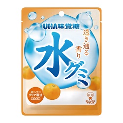 お菓子 画像 水グミ みかん味 スーパークリア製法 透き通る香り おいしさはやさしさ UHA味覚糖 3割引
