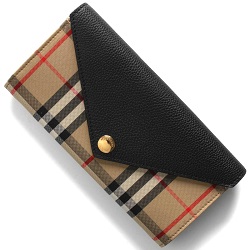 ブランド品 画像 バーバリー BURBERRY 長財布 ハルトン ヴィンテージチェック 黒