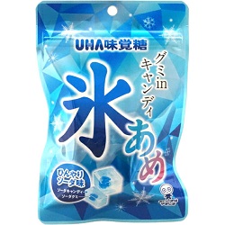 お菓子 画像 氷あめ グミinキャンディ ひんやりソーダ味 ソーダキャンディソーダグミ おいしさはやさしさ UHA味覚糖 35%off