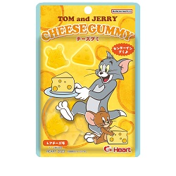 お菓子 画像 トムとジェリー チーズグミ レアチーズ味 センターイングミ Heart  35%off