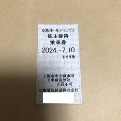 株主優待 画像 京阪ホールディングス 全線乗車証 2024.7.10