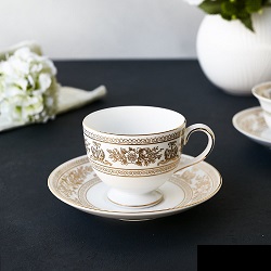 食器 画像 ウエッジウッド WEDGWOOD ティーカップ＆ソーサー コロンビアゴールド