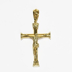 金製品 画像 K18YG 18金イエローゴールド ペンダントトップ 十字架 クロス キリスト 750刻印 イタリー製