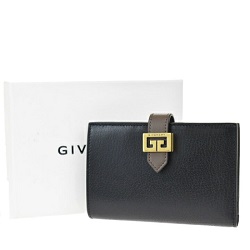 ブランド品 画像 ジバンシー GIVENCHY 二つ折り財布 レザー 黒 ブラウン