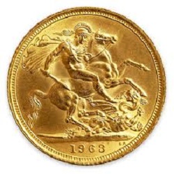 金製品 画像 K22 22金 ソブリン金貨 1963 エリザベス2世 イギリス