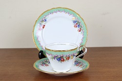 食器 画像 エインズレイ AYNSLEY ティーカップ ソーサー ケーキ皿3点セット 花柄 イギリス